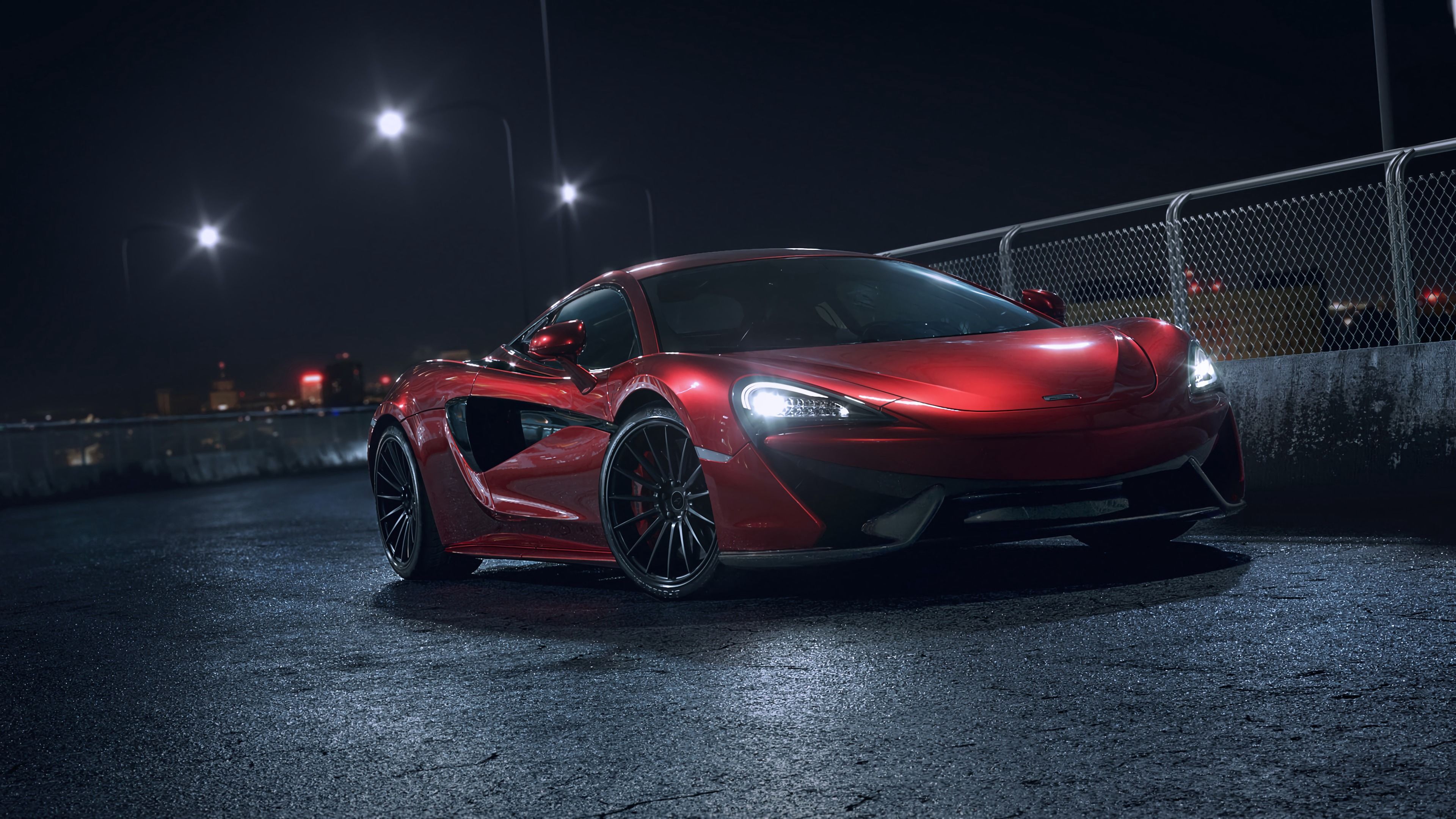 3840x2160 Wallpaper Red Ferrari 458 Italia Parked on Gray Pavement, Background Free Image