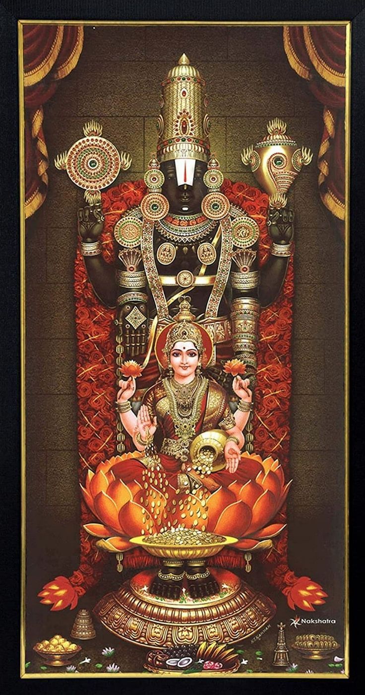 736x1400 Laxmi balaji HD wallpaper. Tirupati balaji with laxmi, Hindu gods, Indian gods