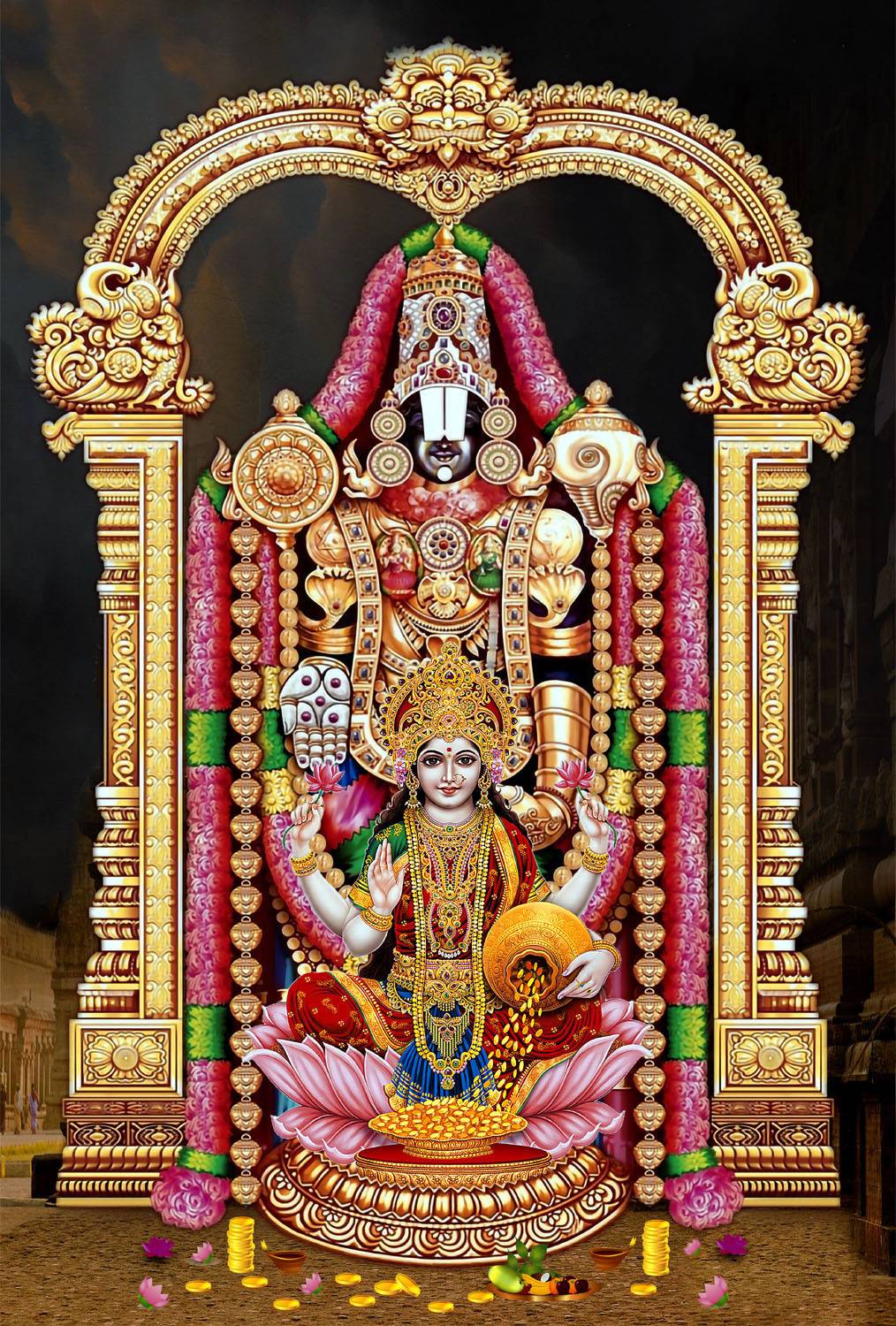 1014x1500 ShubhFly 47 cm Lord Tirupati Balaji with Lakshmi Ji Wall Sticker Venkateswara for Home Decor Self Adhesive Sticker Price in India ShubhFly 47 cm Lord Tirupati Balaji with Lakshmi Ji