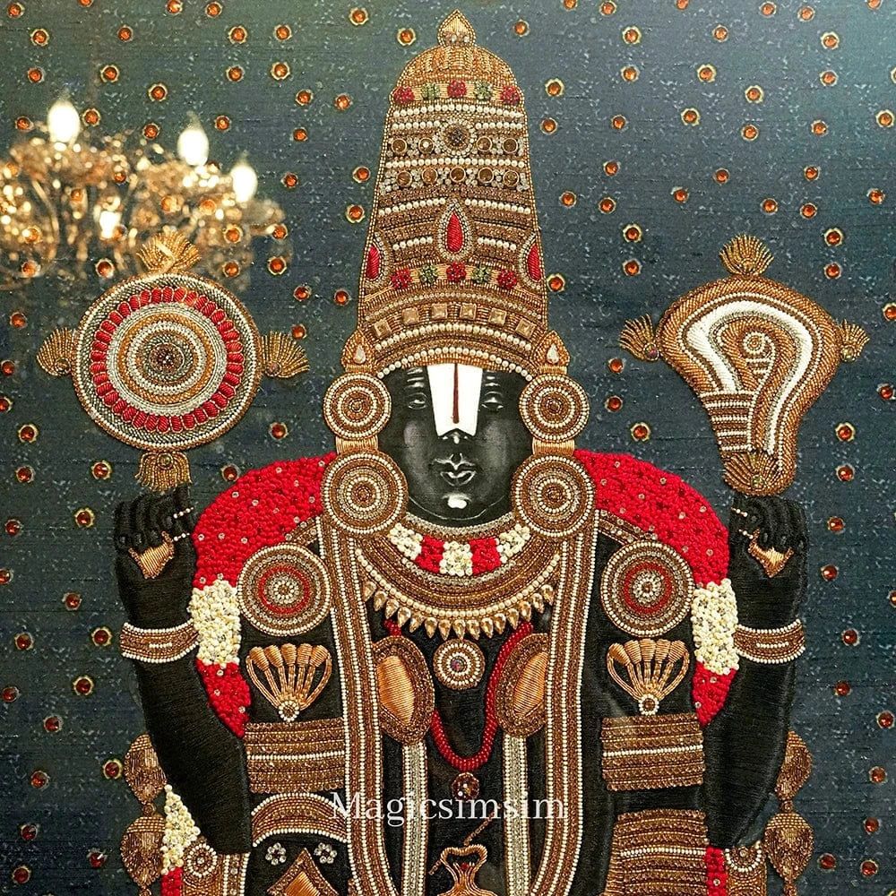 1000x1000 Lord Balaji with Goddess Lakshmi.6 ft X 4ft
