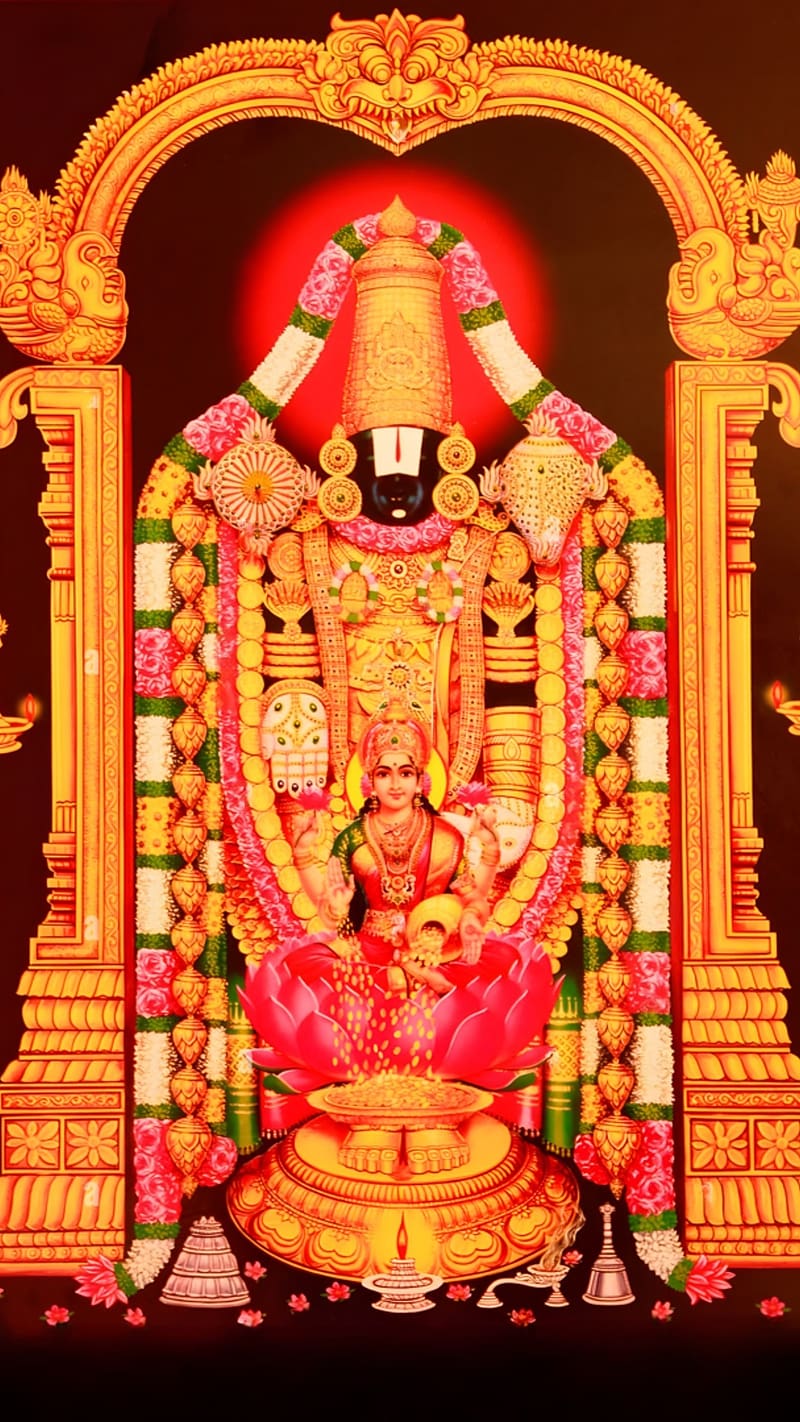 800x1422 Venkateswara, Laxmi Maa, lord, god, HD phone wallpaper