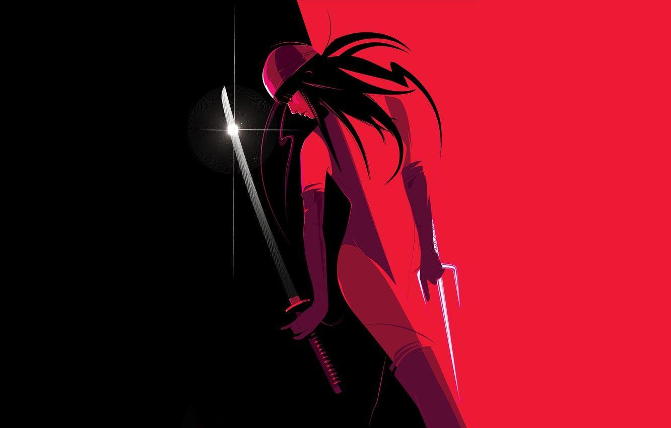 1332x850 Wallpaper Girl, Minimalism, Background, Art, Marvel, Daredevil, Marvel Comics, Comics, Elektra, Craig Drake, ELEKTRA, Elektra Natchios, by Craig Drake, ELEKTRA Natchios image for desktop, section минимализм