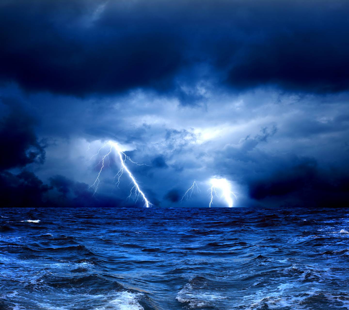 1440x1280 Stormy Sea Wallpaper