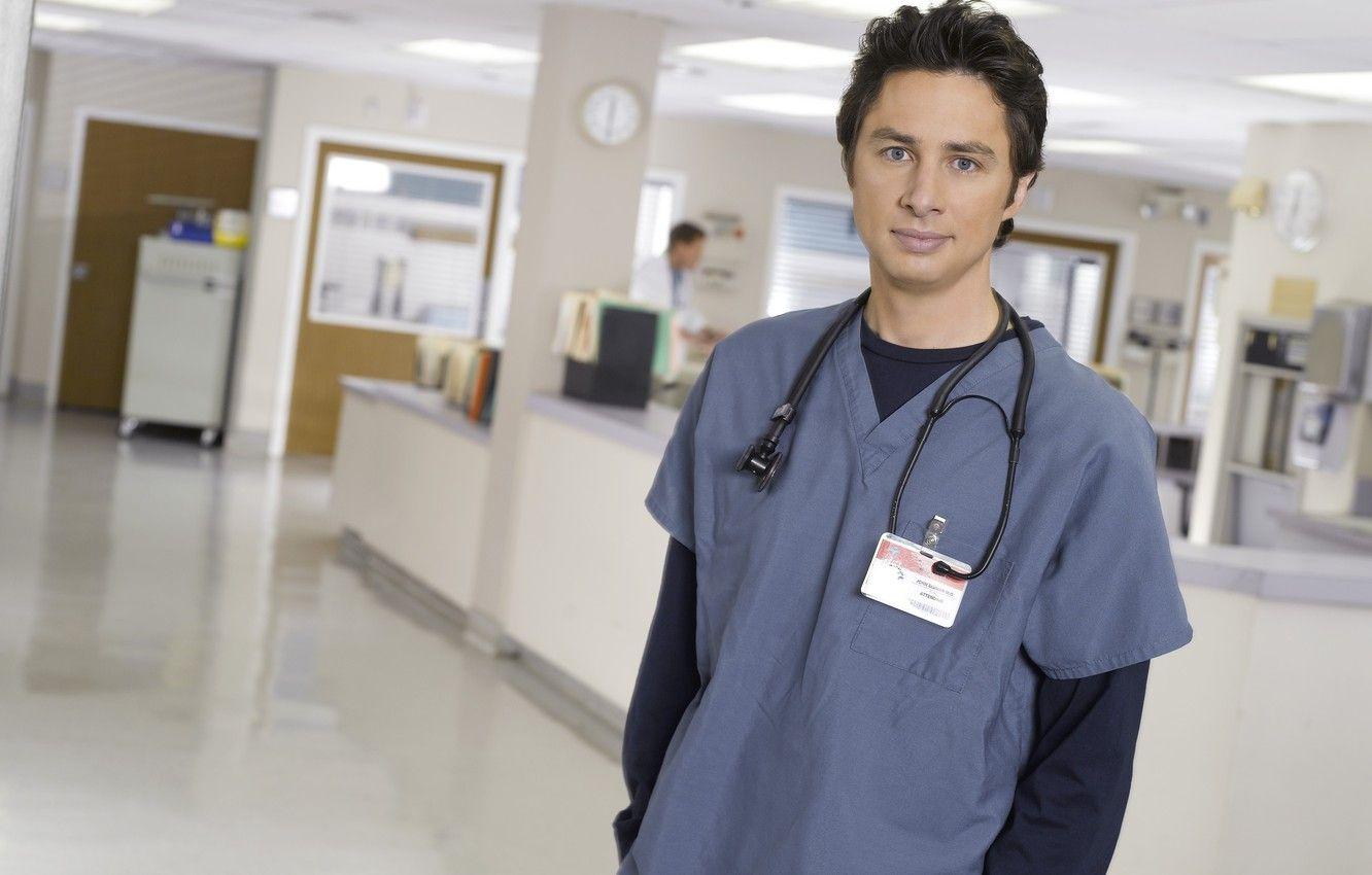 1332x850 Wallpaper look, pose, the series, Scrubs, Zach Braff, Zach Braff