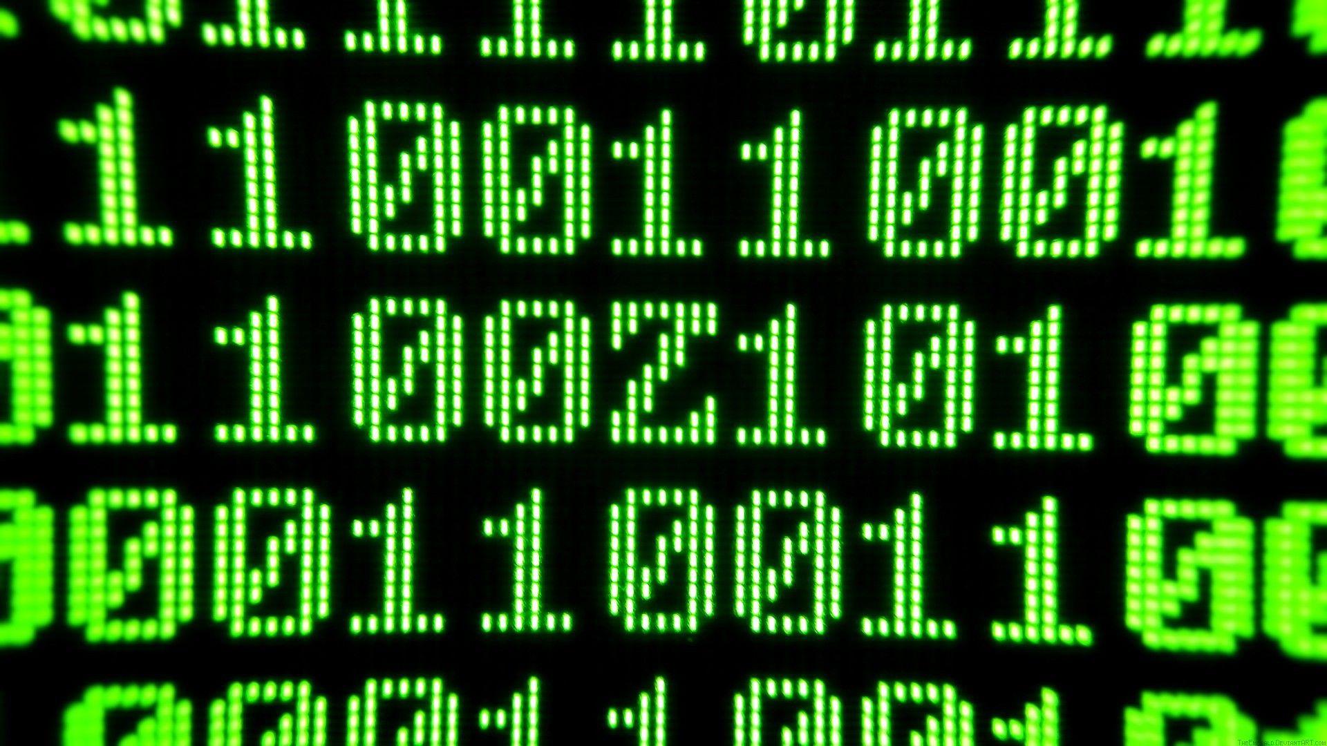 1920x1080 Green binary code on a black background wallpaper and image