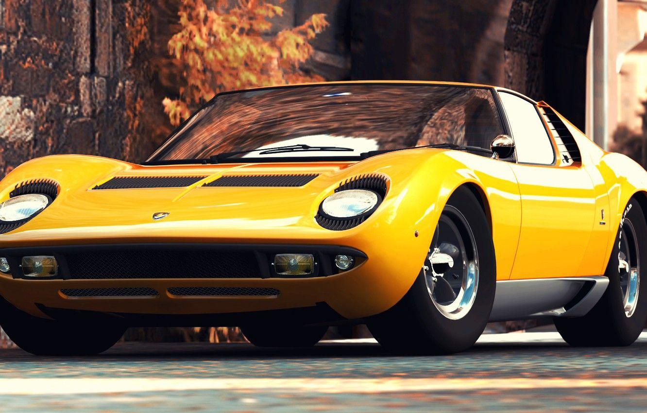 1332x850 Wallpaper Auto, Yellow, Lamborghini, Retro, Machine, Car, Supercar, Miura, Rendering, Lamborghini Miura, Italian, P P400 S, Lamborghini Miura P Lamborghini Miura P400 S image for desktop, section рендеринг