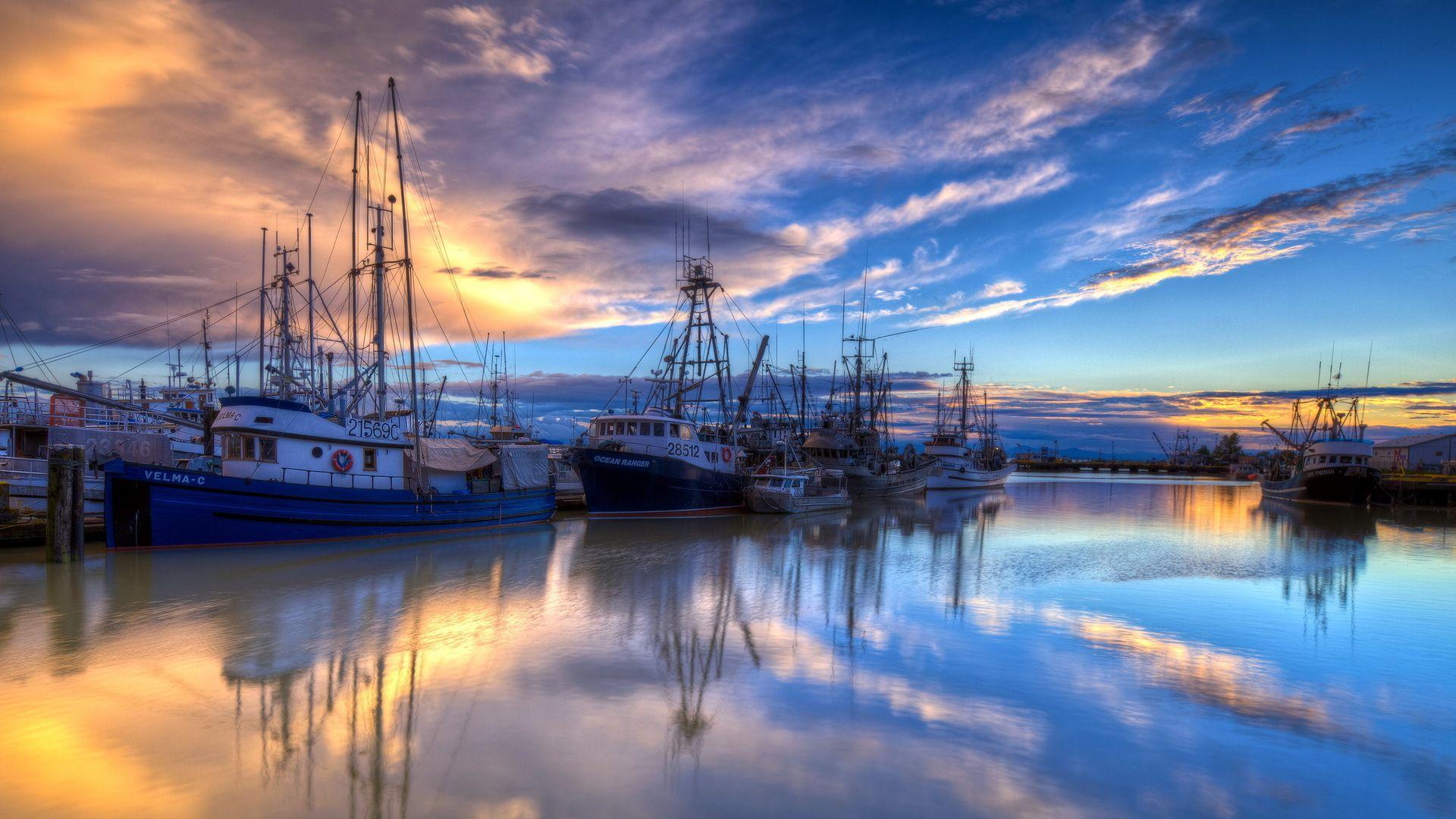 1920x1080 Fishing Boats Desktop Wallpaper