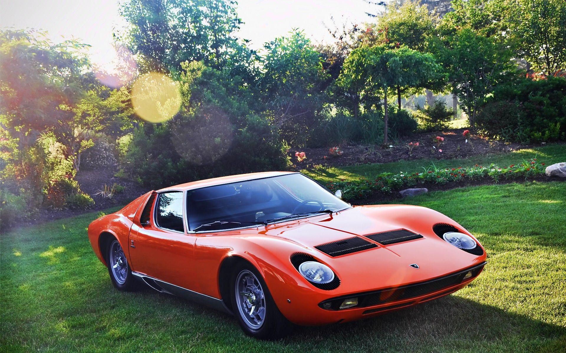 1920x1200 cars, garden, Lamborghini, sunlight, Lamborghini Miura wallpaper