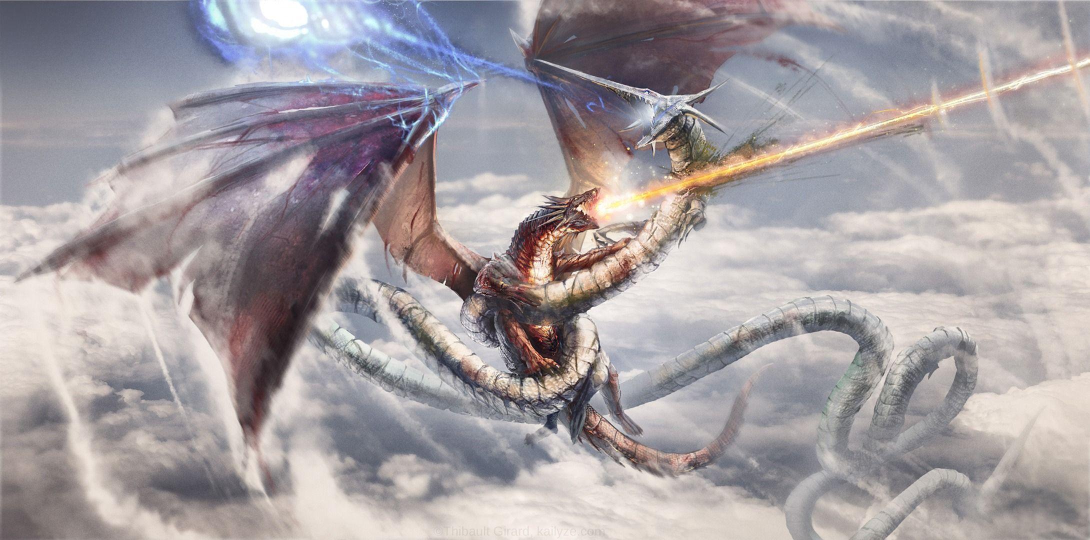 2180x1080 Fantasy Dragon HD Wallpaper