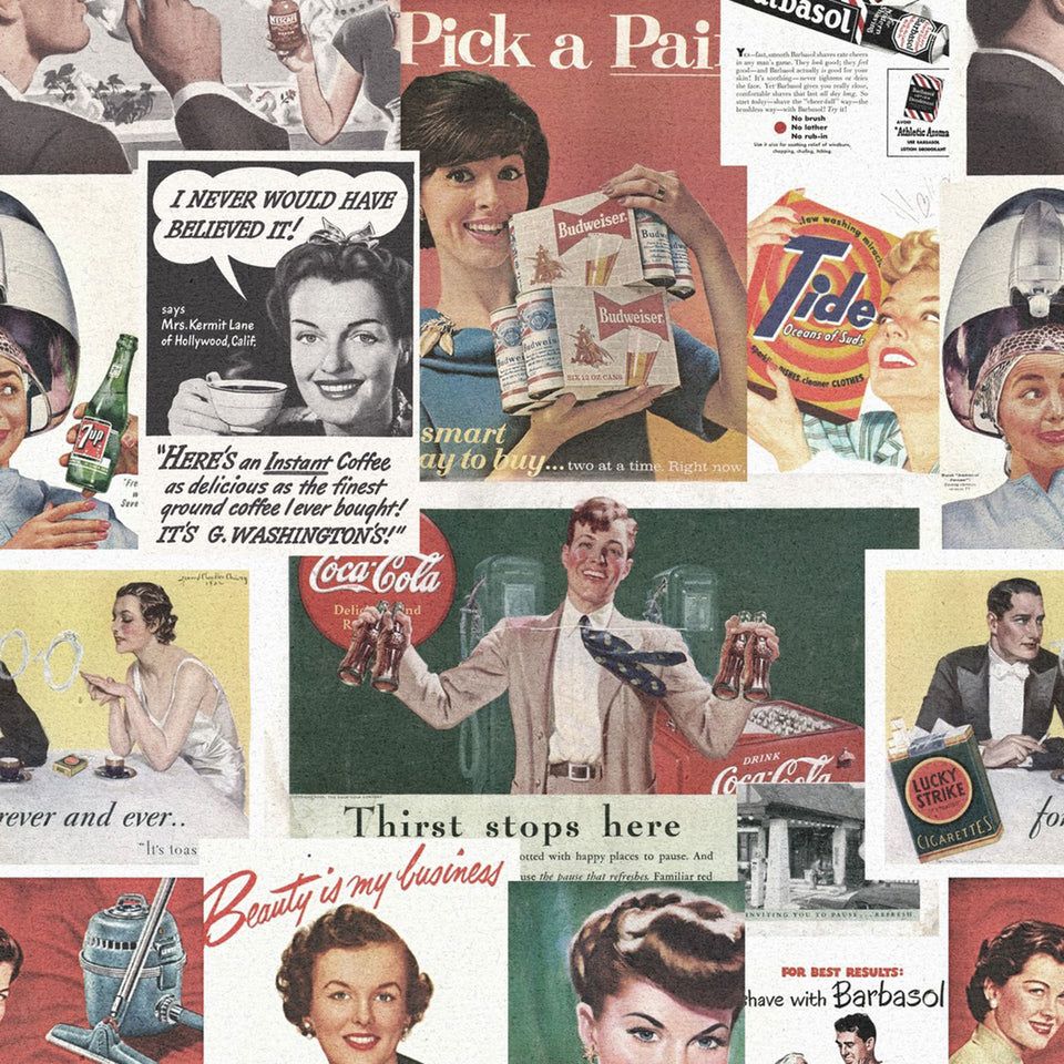 960x960 Retro Ads Wallpaper by MIND THE GAP