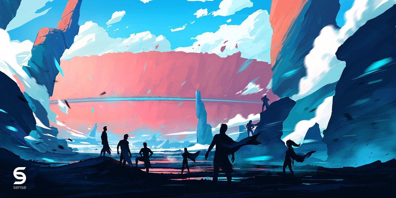 1600x800 Silhouette of people near mountain illsutration, Anton Fadeev