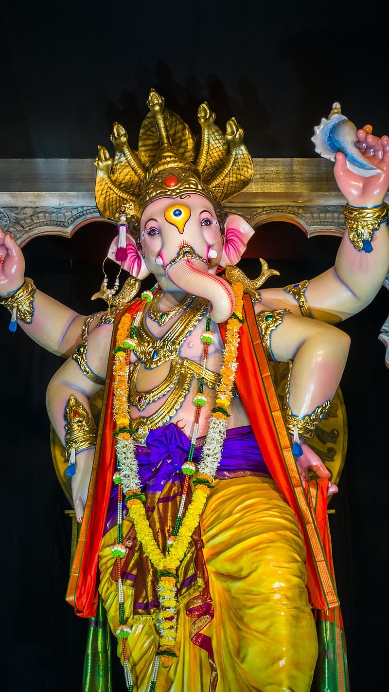 800x1422 Ganpati Bappa Morya A beautiful idol of Lord Ganesha, ganpati bappa morya, a beautiful idol of lord ganesha, HD phone wallpaper