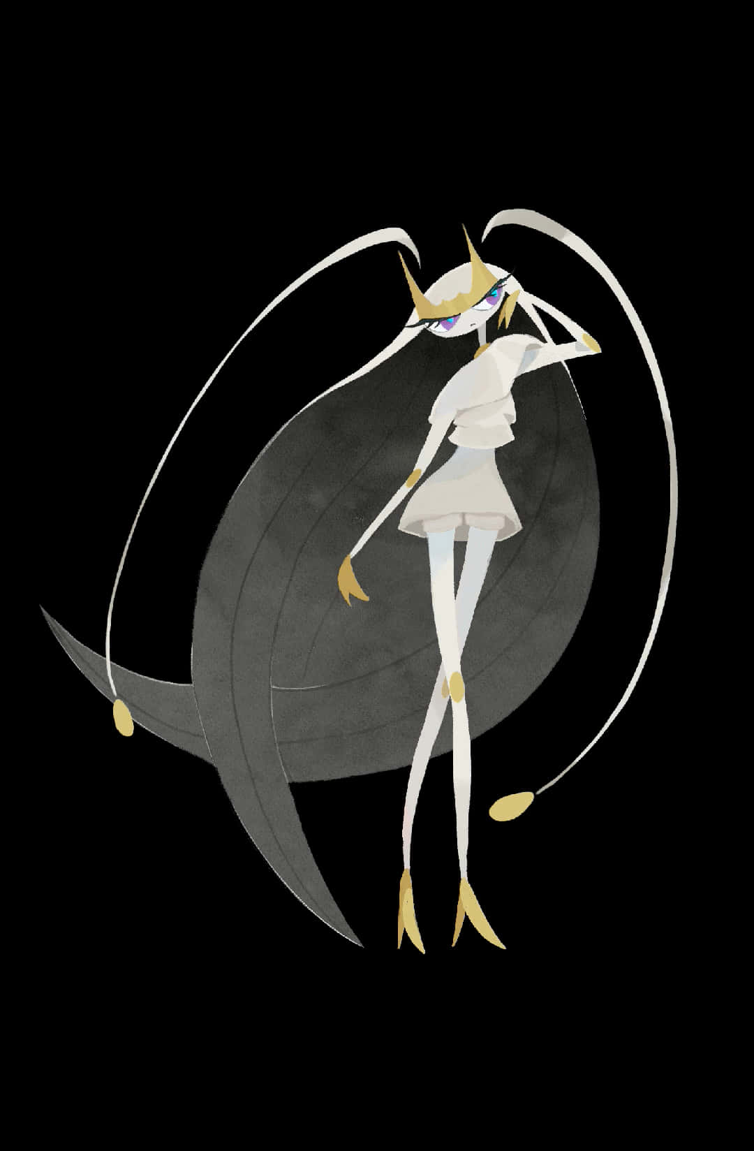 1080x1648 Download Pheromosa Pokemon On Black Background Wallpaper