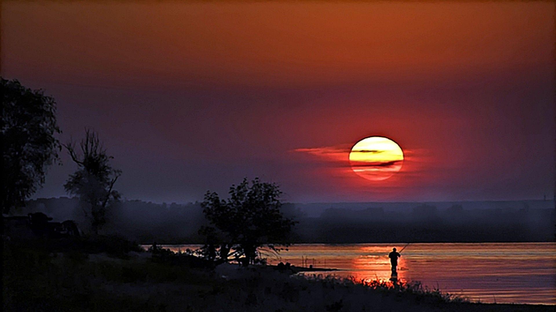 1920x1080 Sunset: Fisherman Day Beauty Warm Cool Lovely Awesome Amazing