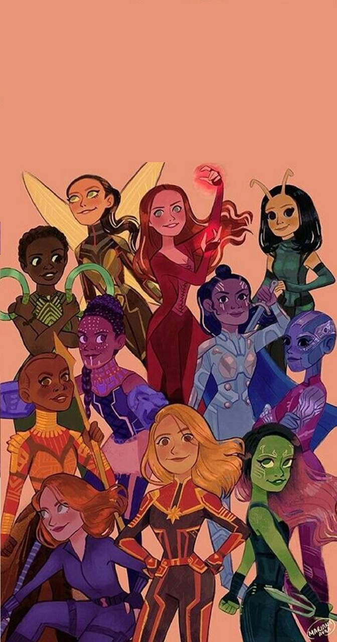 672x1280 marvel girls wallpaper by .