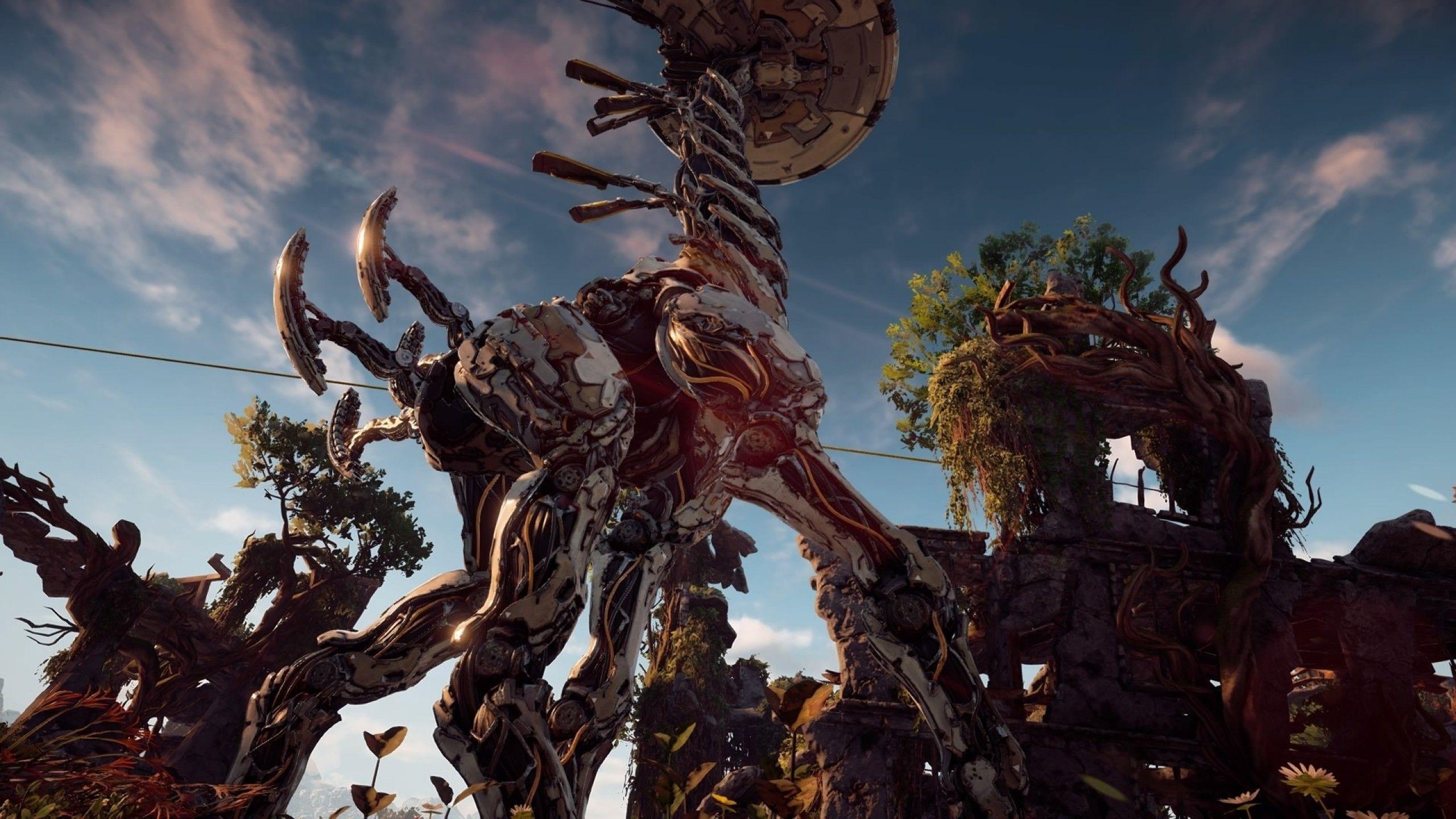 2560x1440 Download 2560x1440 Horizon: Zero Dawn, Monster, Sky Wallpaper
