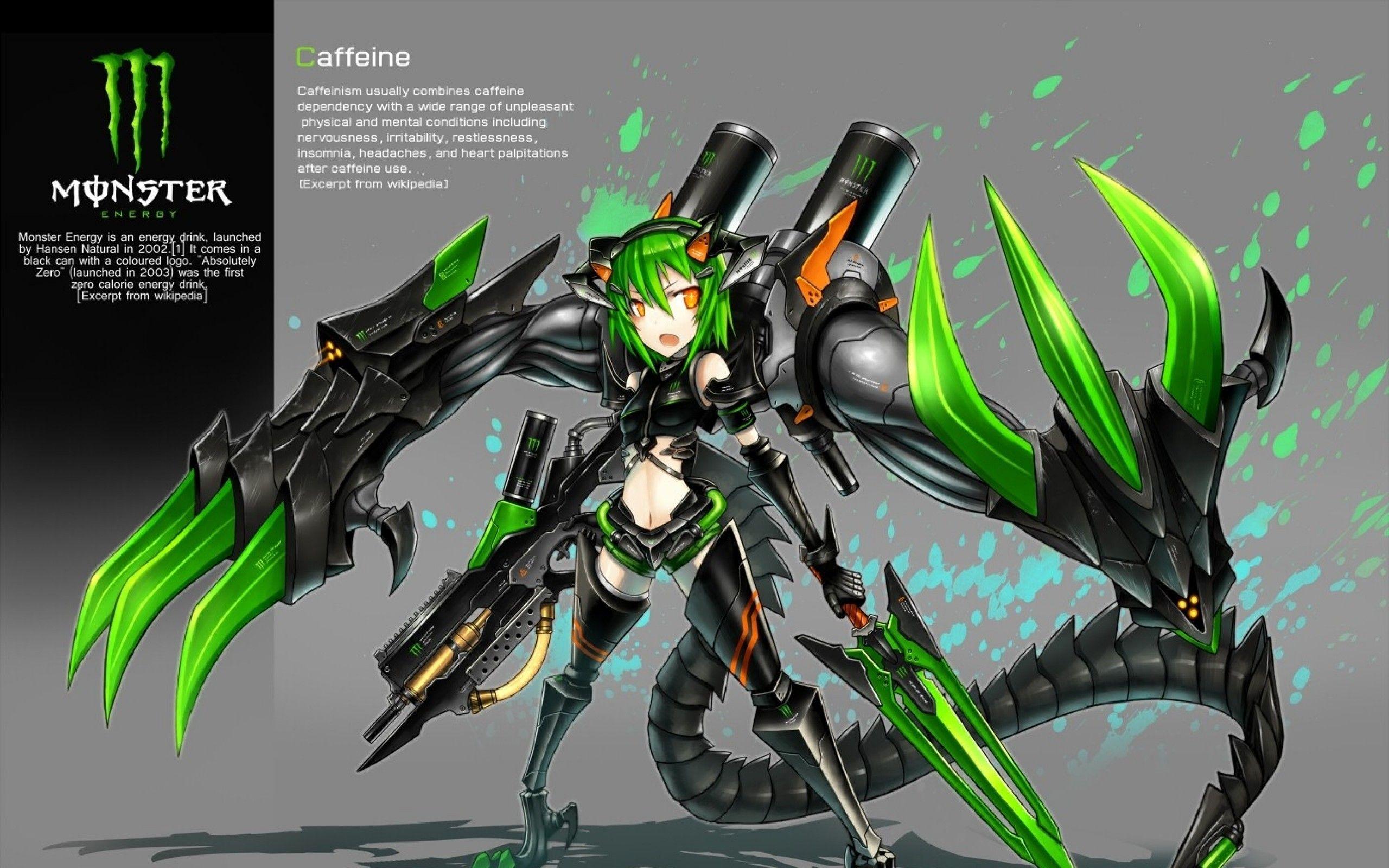 2560x1600 Monster Energy, Original Characters, GiA, Anime Girls, Anime