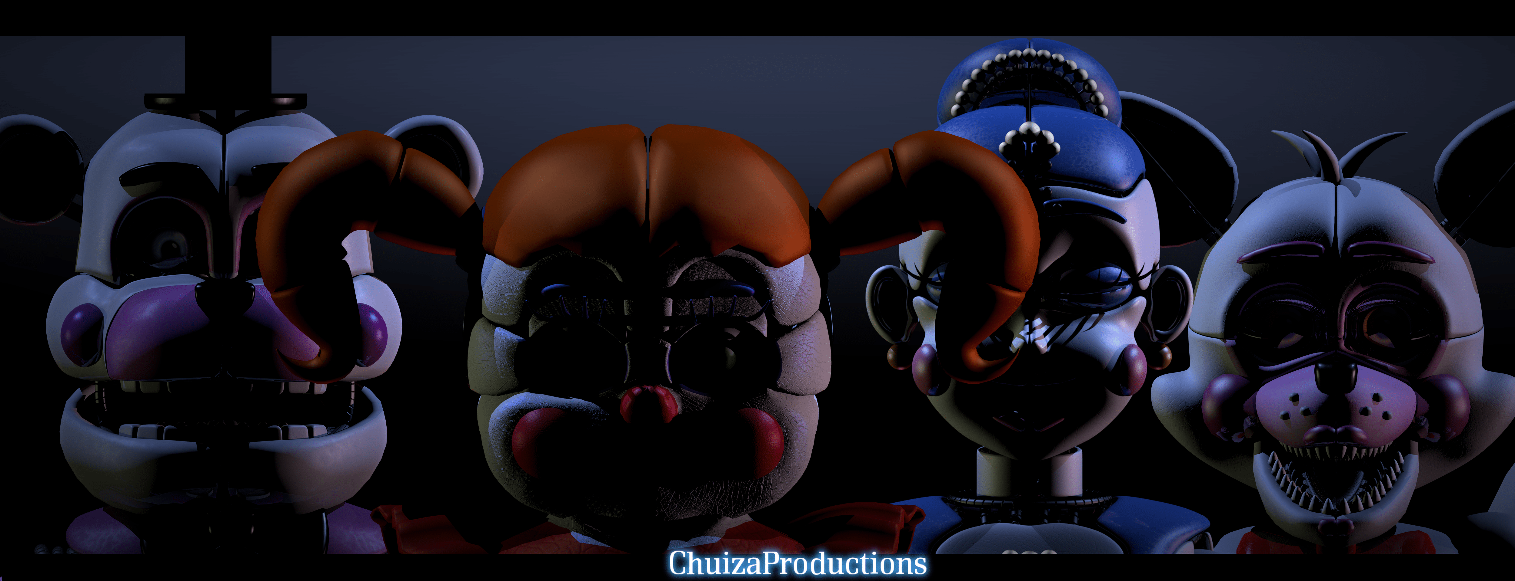 5000x1920 Baby, Funtime Freddy, Funtime Foxy y Ballora HD Wallpaper