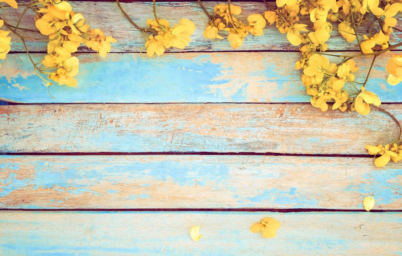 1332x850 Free download Wallpaper flowers spring yellow vintage yellow wood