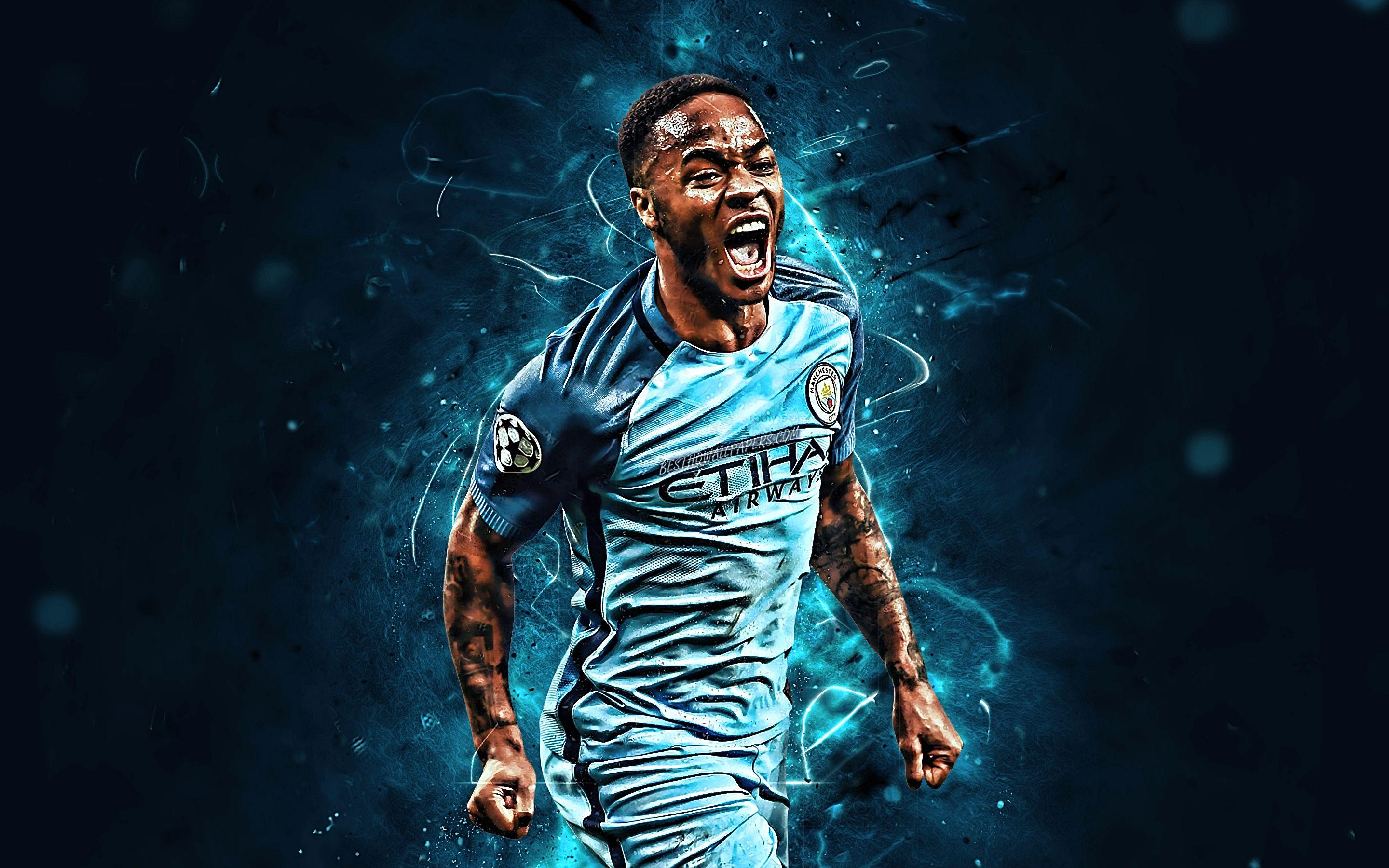 2880x1800 Download wallpaper Raheem Sterling, goal, Manchester City FC, joy