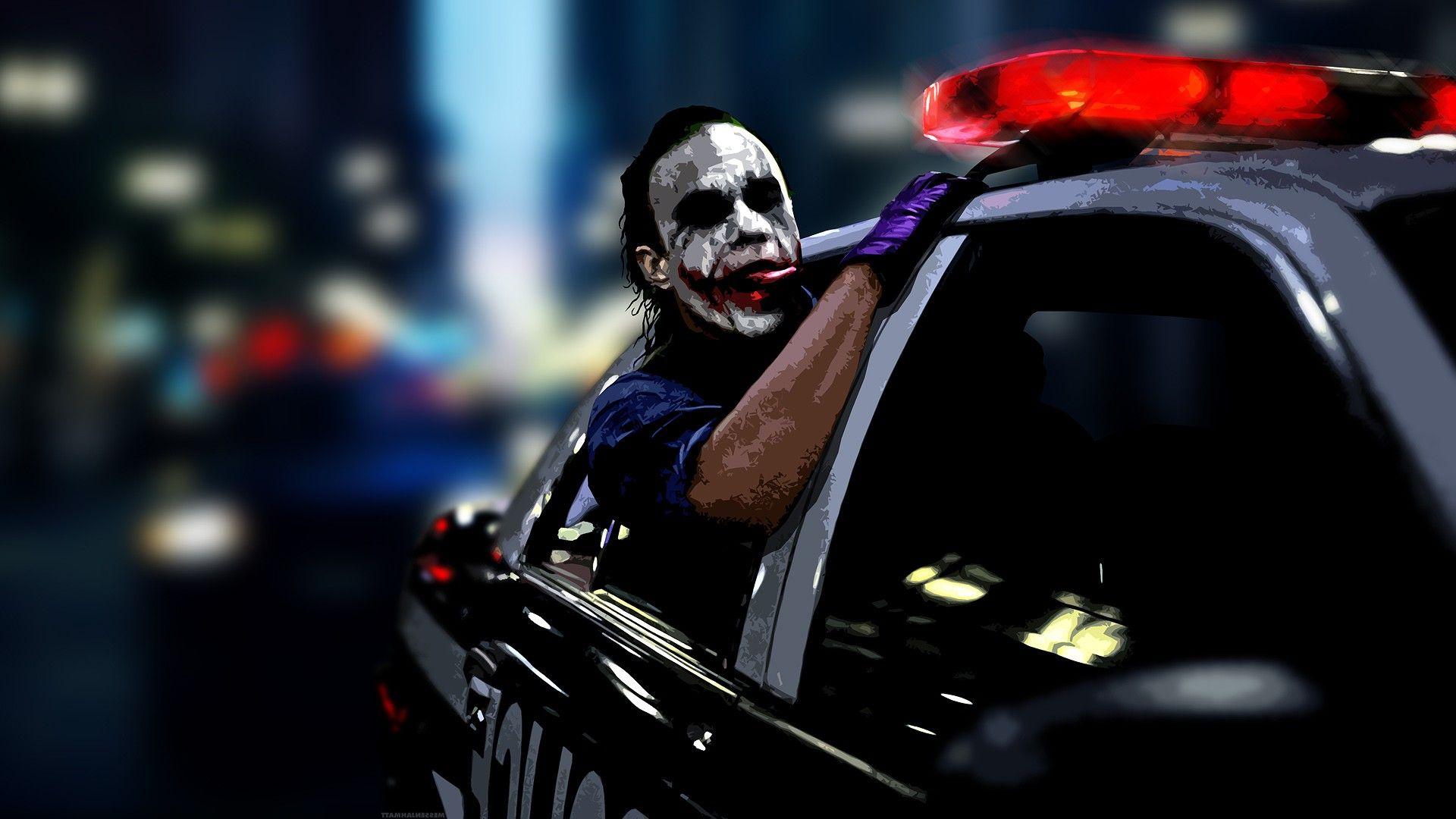 1920x1080 anime, Police, Digital Art, Heath Ledger, Joker, Batman