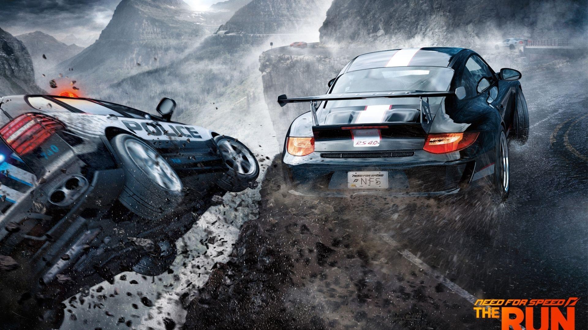 1920x1080 need for speed run, machine, police 1080P Laptop Full HD