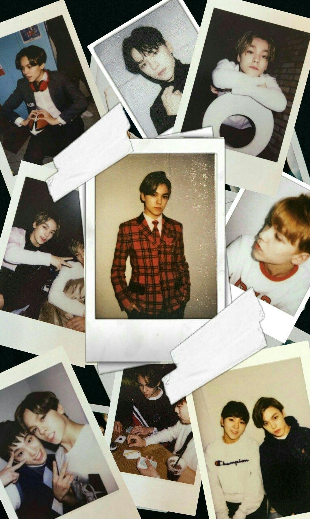 1074x1800 Kpop Wallpaper Seventeen Vernon Polaroid 17