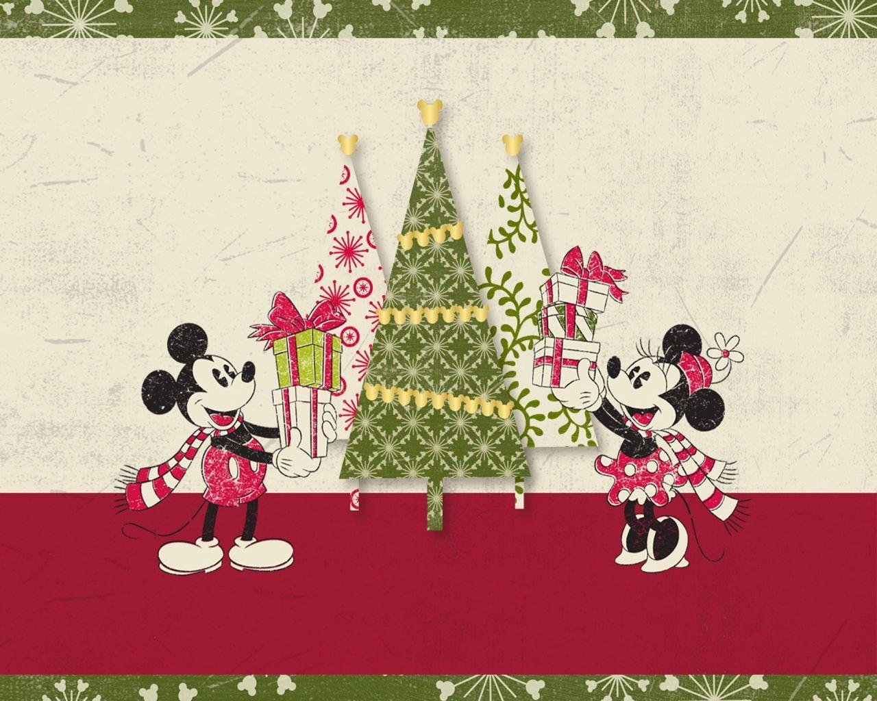 1280x1024 Retro Christmas. Retro Disney Christmas Wallpaper