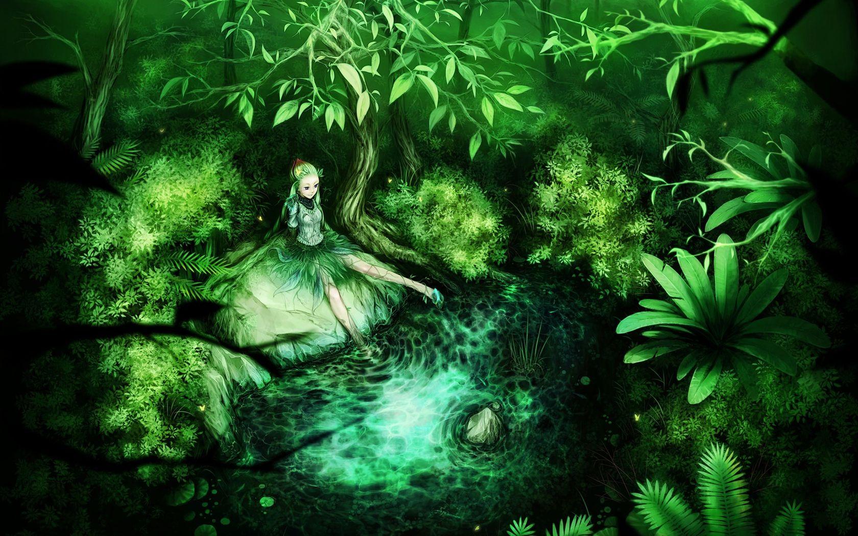 Green anime scenery HD wallpapers | Pxfuel