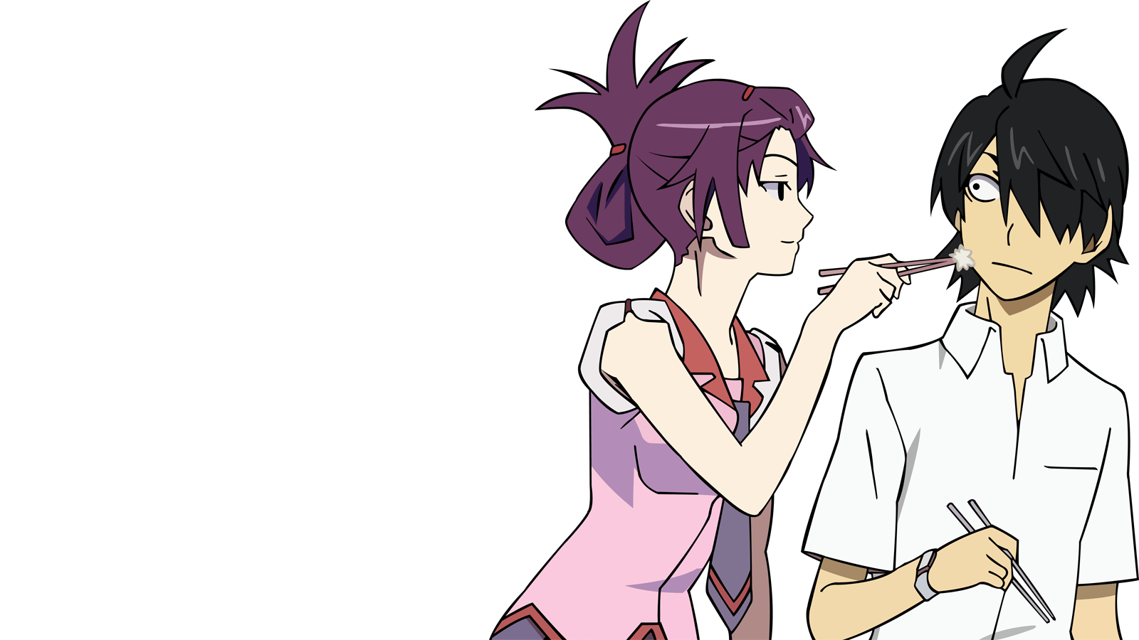 1600x900 Araragi And Senjougahara Araragi X Hitagi Senjougahara