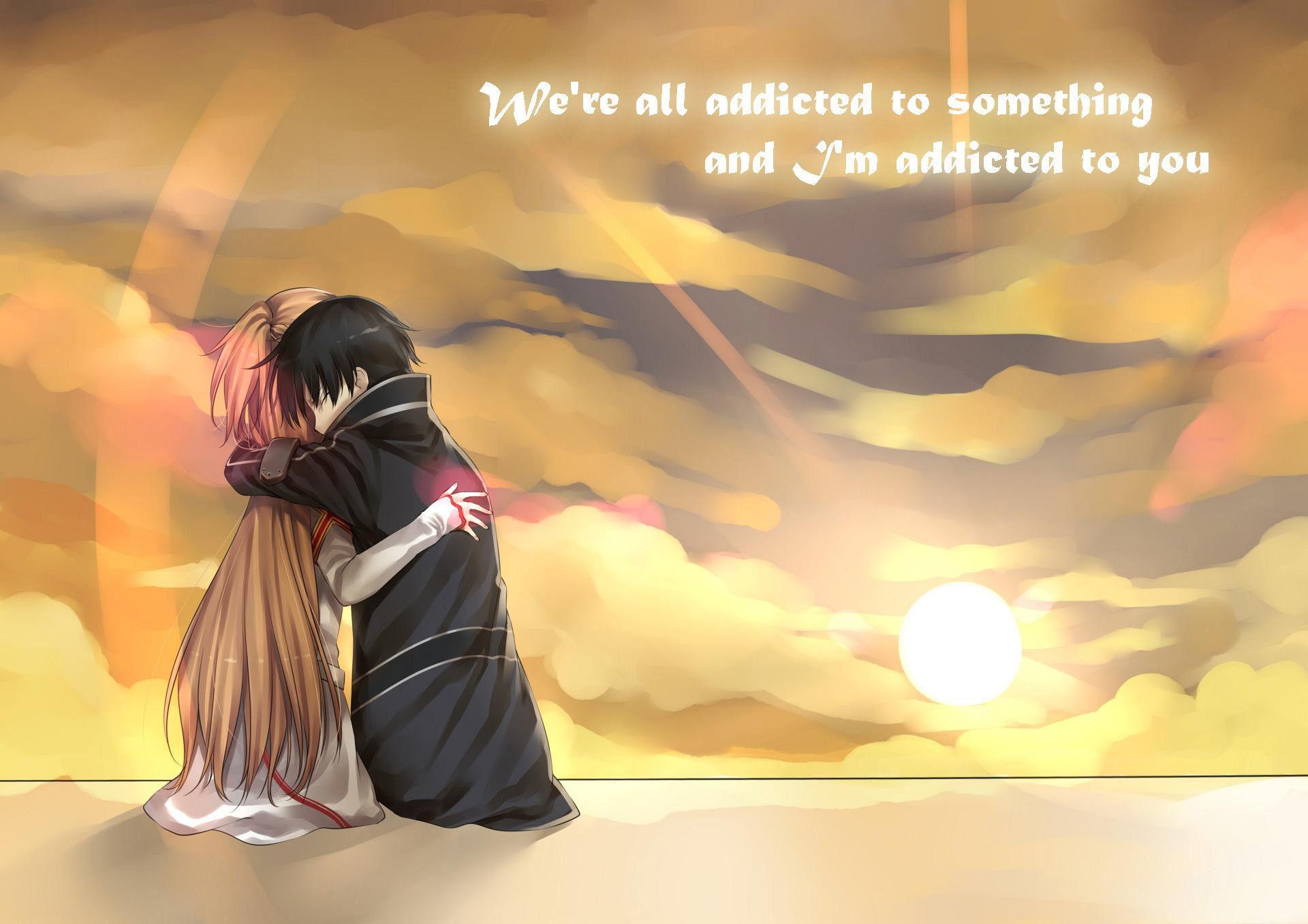 1920x1357 Cặp đôi Lãng mạn Hình nền Anime Tình yêu - Sword Art Online Hug