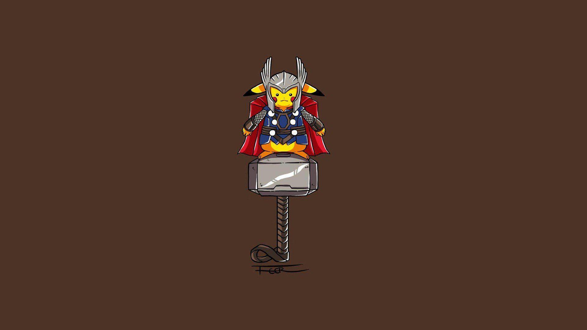 1920x1080 Pikachu, Thor, Minimalism HD Wallpaper / Desktop and Mobile Image & Photo