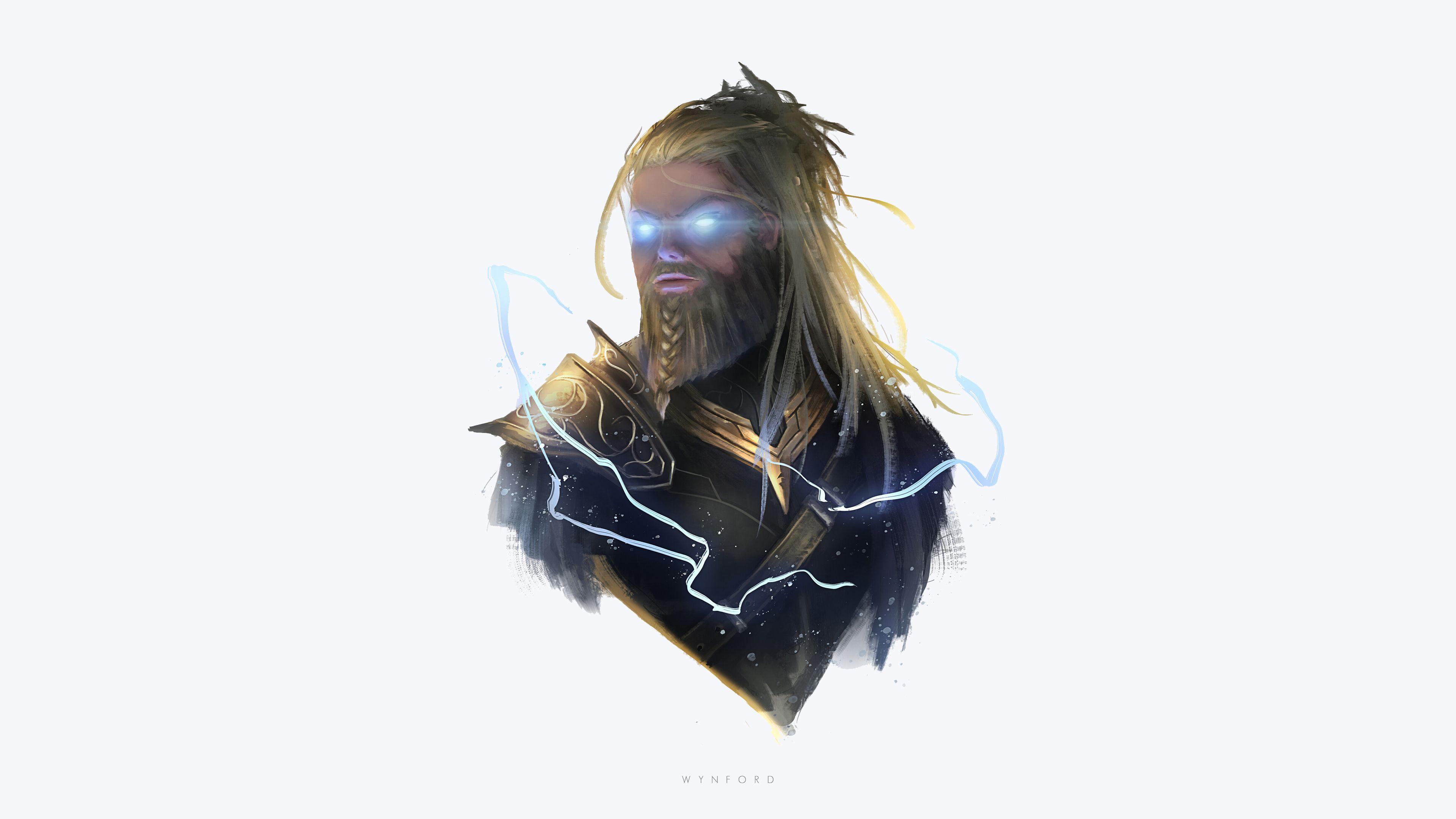 3840x2160 Wallpaper 4k Thor minimalist art Thor minimalist wallpaper HD 4k, thor wallpaper, Thor wallpaper HD 4k