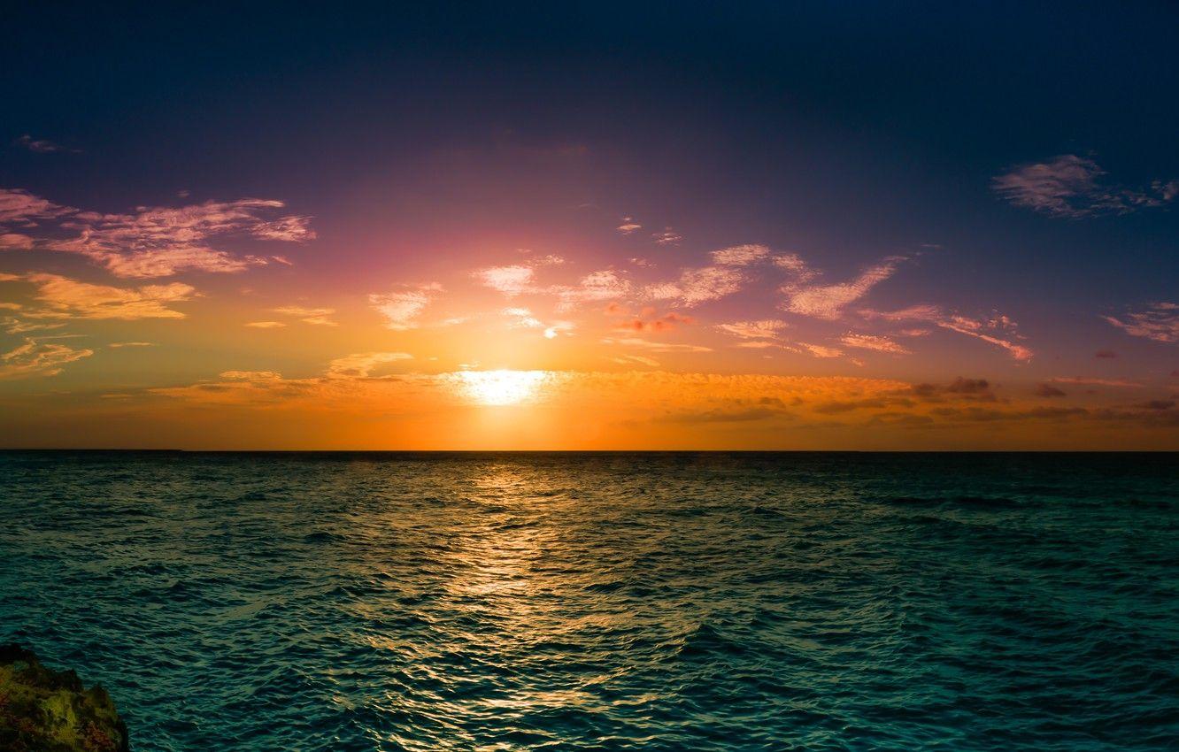 1332x850 Wallpaper sea, beach, landscape, sunset, the ocean, liberty island