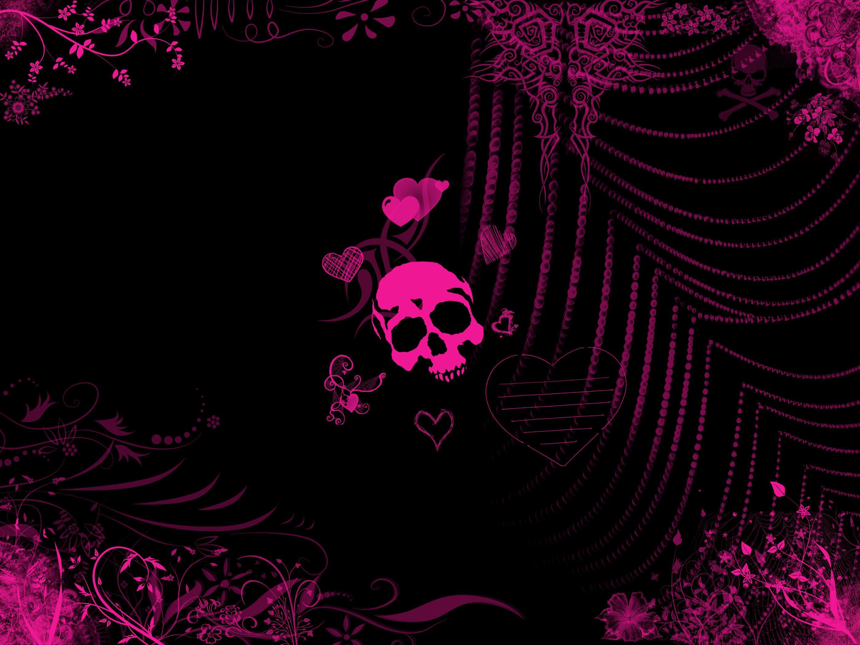 HD wallpaper Dark Skull Artistic Gothic Heart Pink  Wallpaper Flare