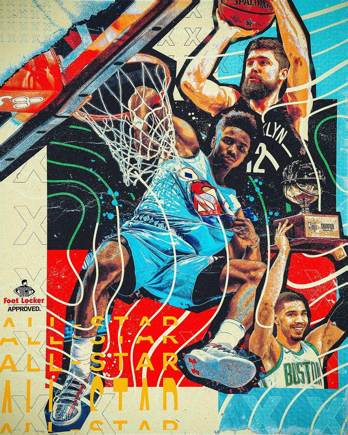 1200x1500 Foot Locker 2019 NBA All Star Illustrations. Nba