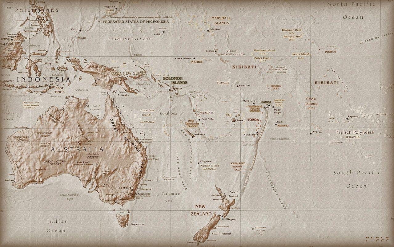 1280x804 Oceania map wallpaper. Oceania map