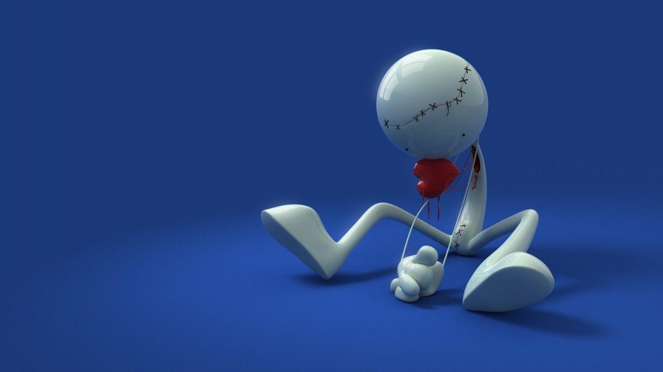 1366x768 Broken Heart Wallpaper Abstract 3D Wallpaper