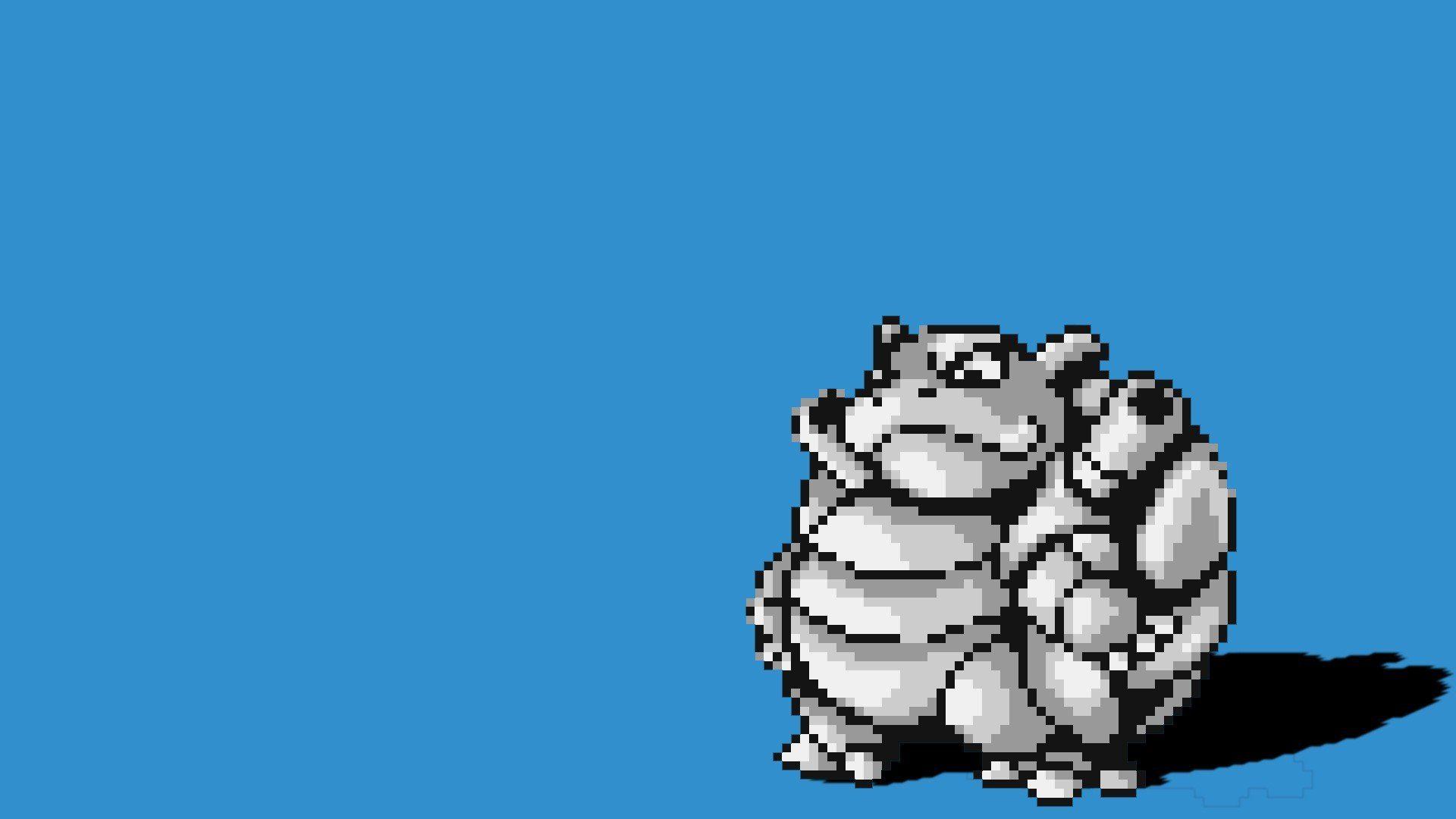 1920x1080 black, And, White, Blue, Blastoise, Pixel, Art Wallpaper HD