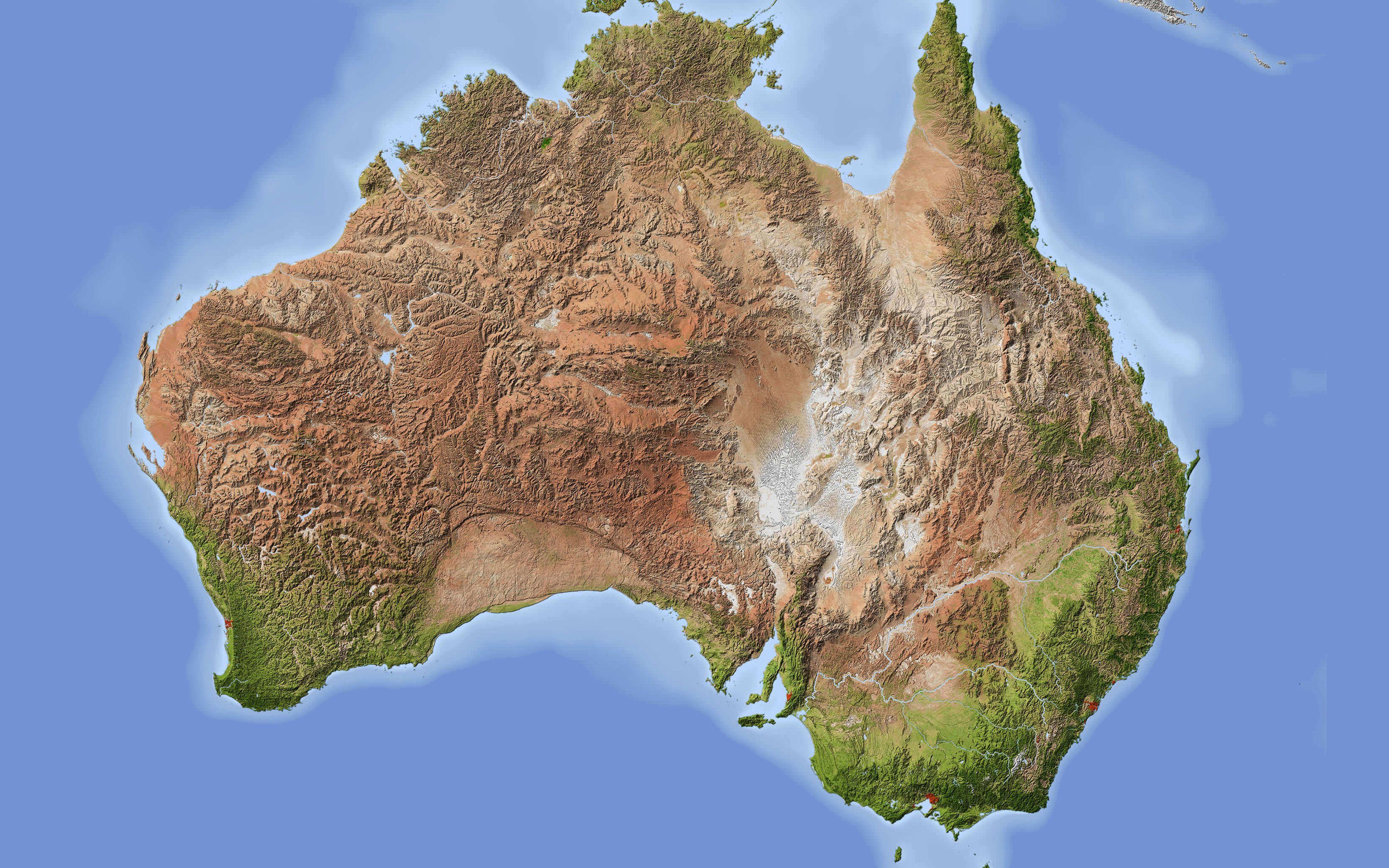 3840x2400 Download wallpaper Map of Australia, 4k, geography, mainland