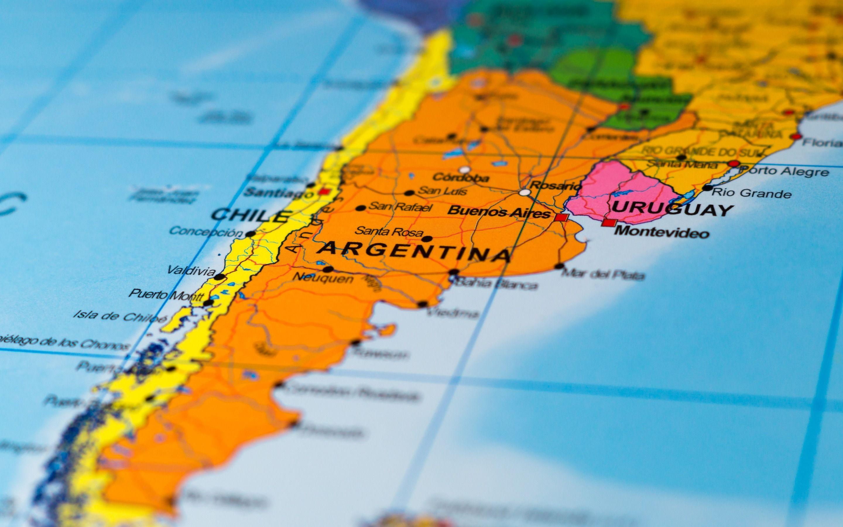 2880x1800 Download wallpaper Map of Argentina, administrative map, macro