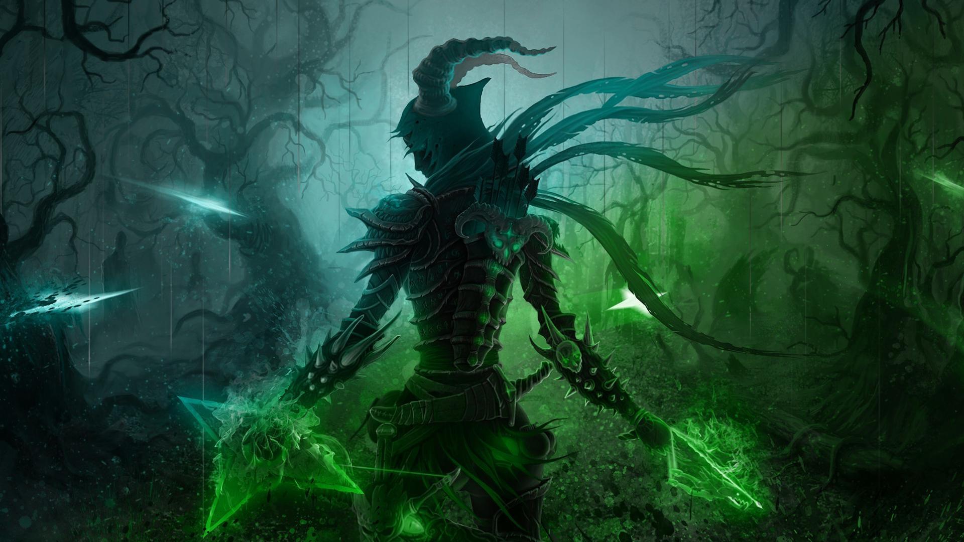 1920x1080 Green blue fantasy art evil wallpaper