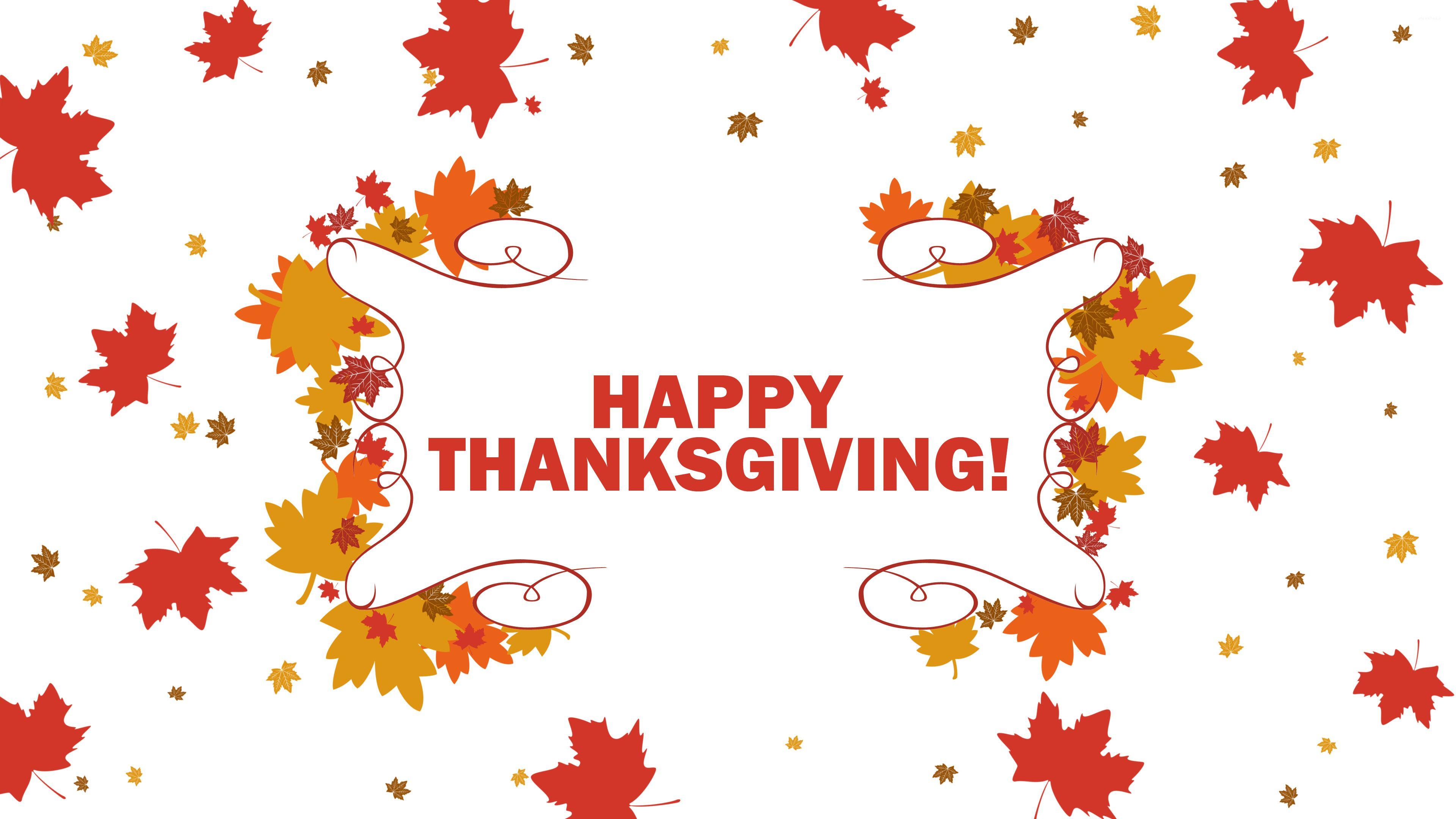 3840x2160 Red leaves falling on Thanksgiving wallpaper wallpaper