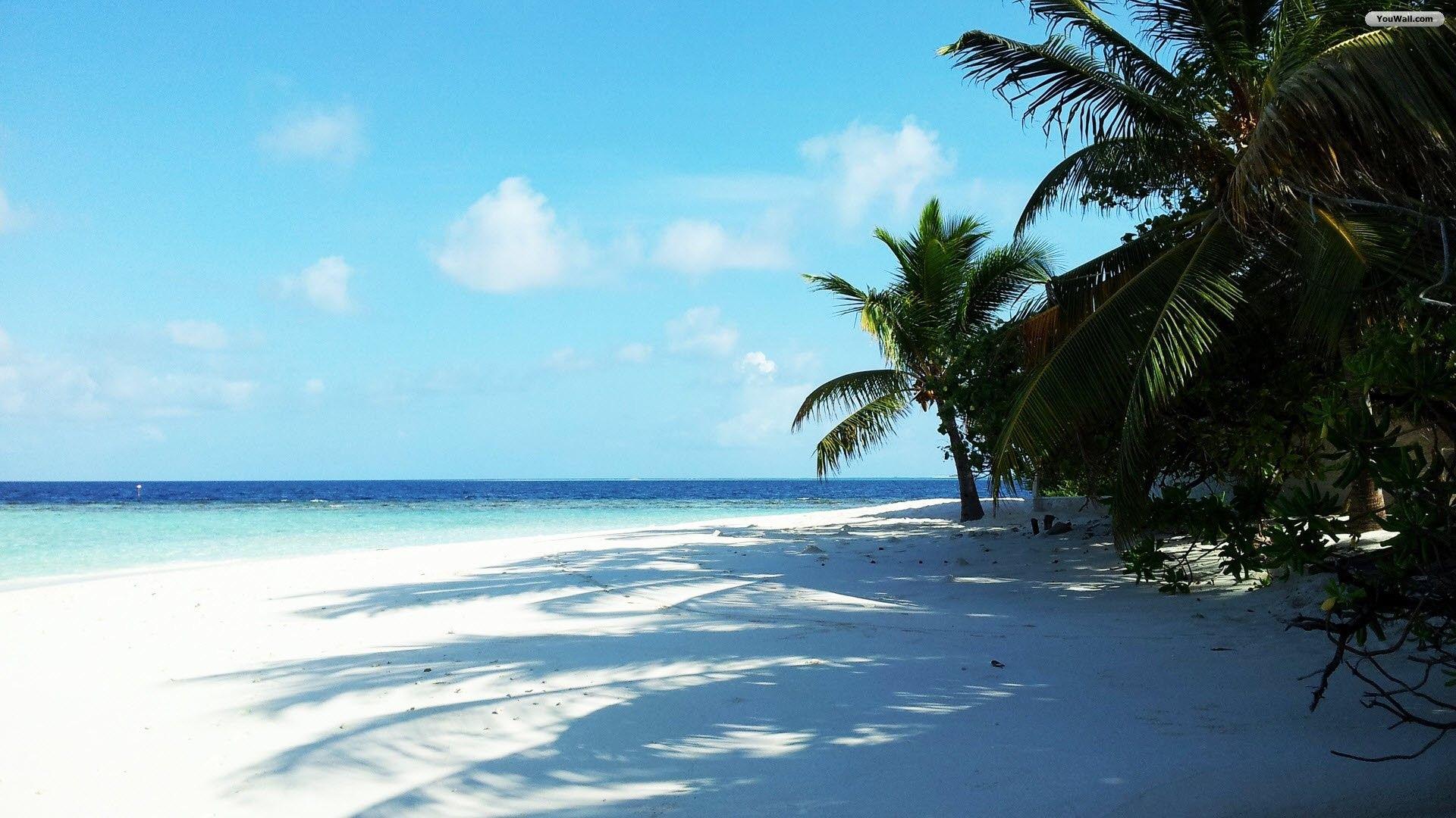 1920x1080 White Sand Beach Wallpaper
