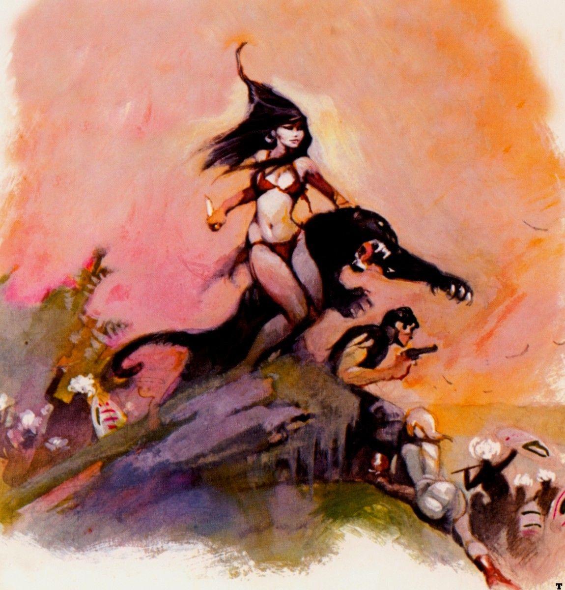 1150x1200 Desktop Wallpaper Frank Frazetta Girls Fantasy