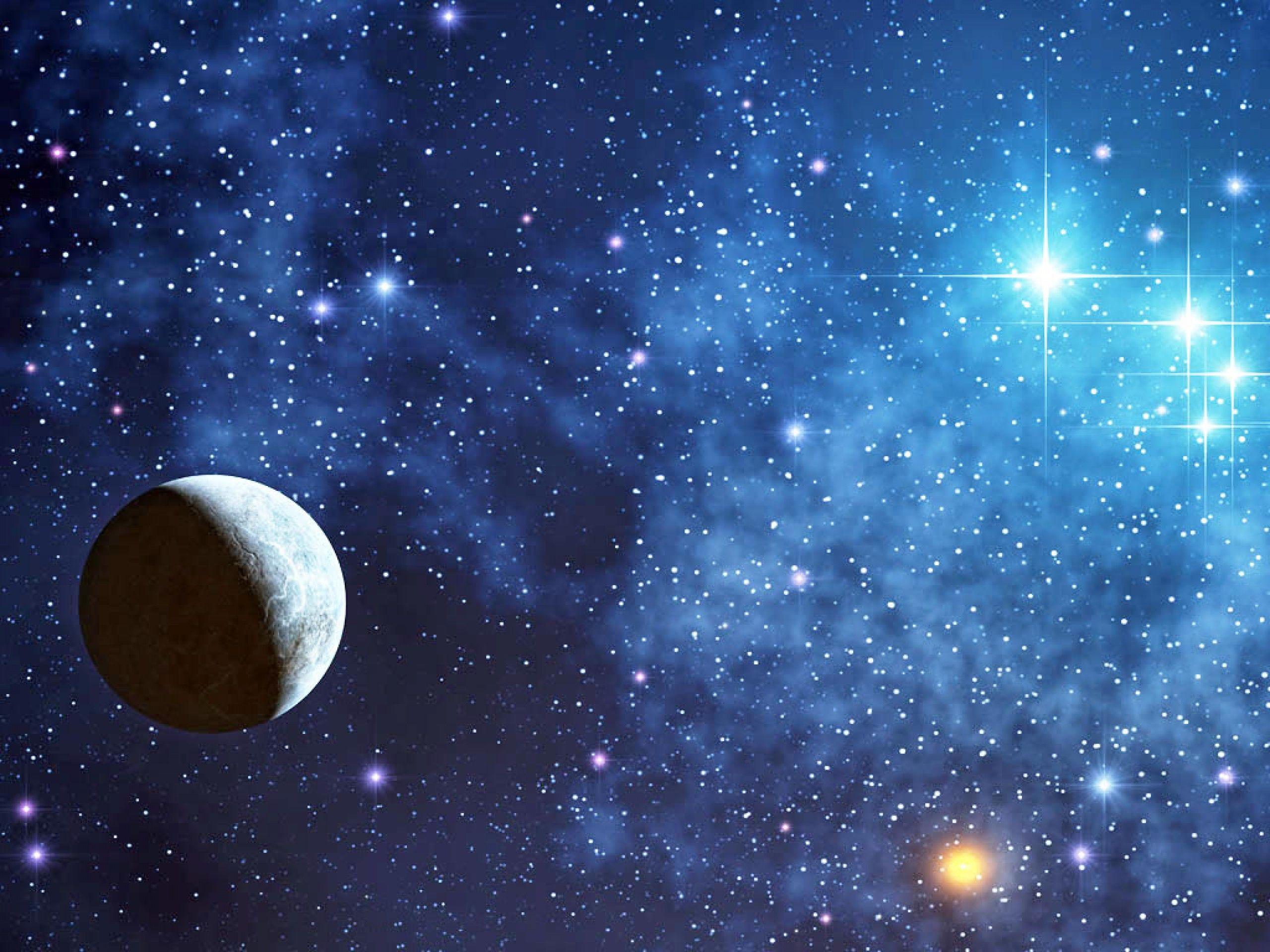 2560x1920 Wallpaper: Moon Surrounding with Stars Wallpaper