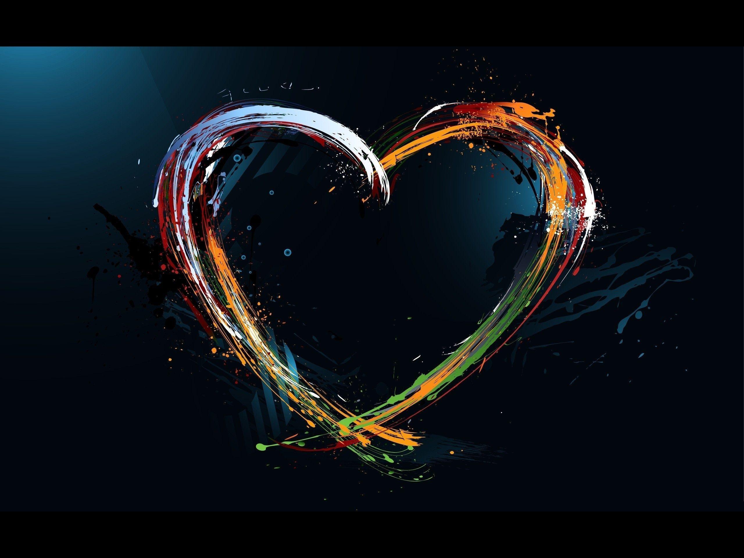 2560x1920 Paint Splash Heart Desktop Wallpaper And