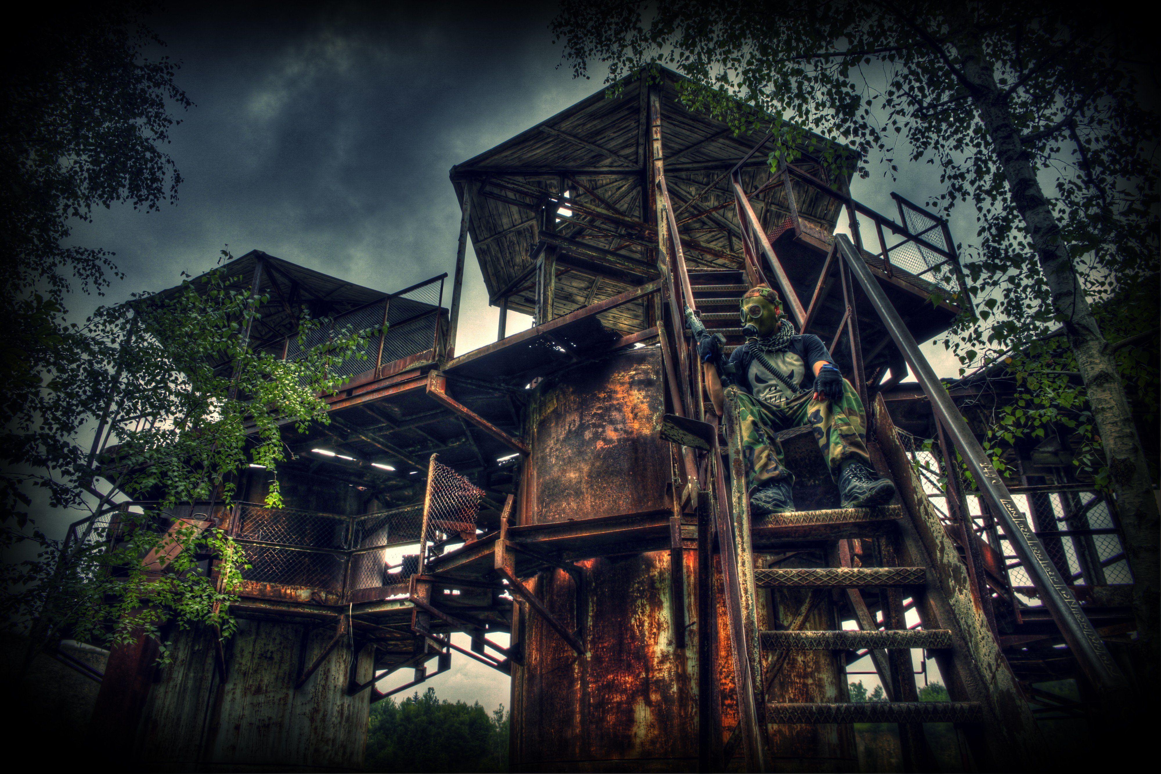 4000x2667 Poland, Abandoned, S.T.A.L.K.E.R., Urbex, Gas masks, HDR HD
