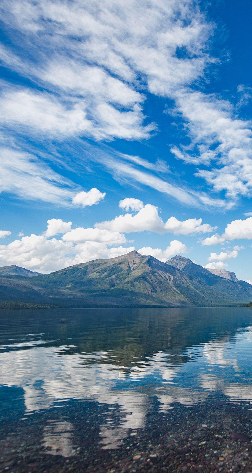 854x1604 Lake McDonald April 2019 Phone Wallpaper