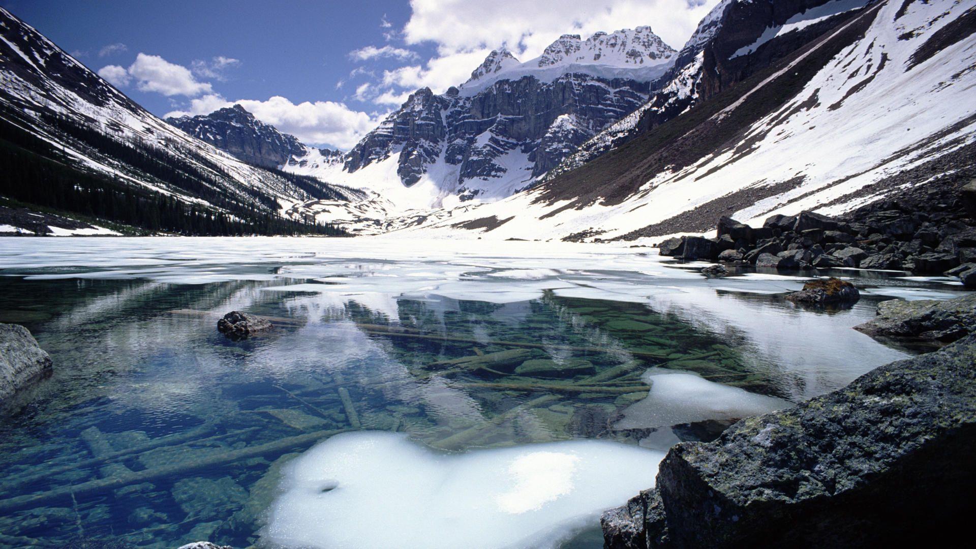 1920x1080 Wallpaper, snow, lake, mountains, landscape